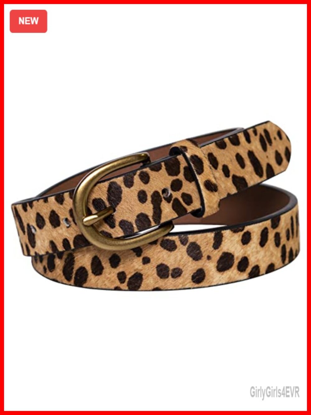 Womens Leopard Print Suede Leather Belt Adjustable Waist Belt